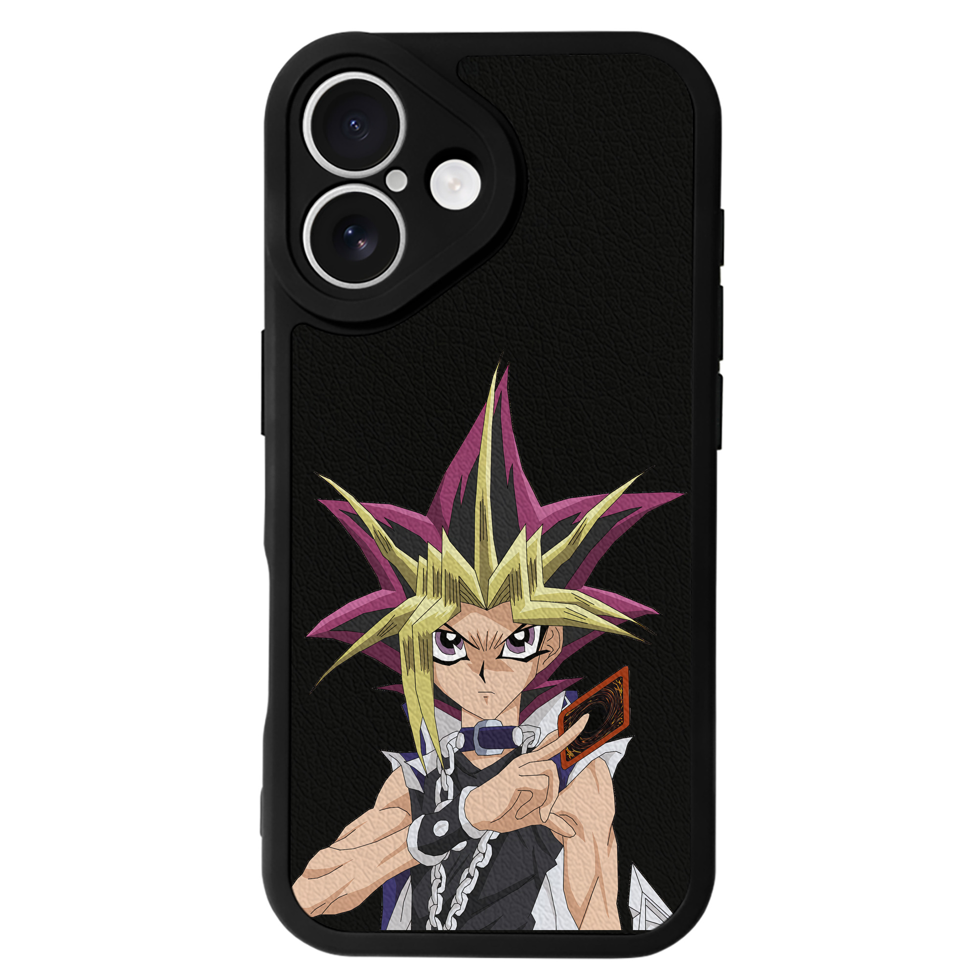 （画像用） 遊☆戯☆王 Yu-Gi-Oh! 【iPhone 16シリーズ対応】シリコンスマホケース（レザー調） 材質：シリコン